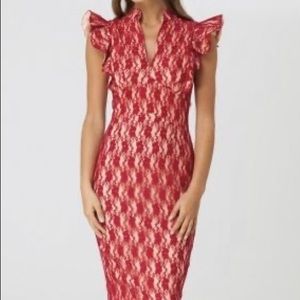 🍒NWT🍒Hybrid Lace Pencil Dress with Frill Sleeves